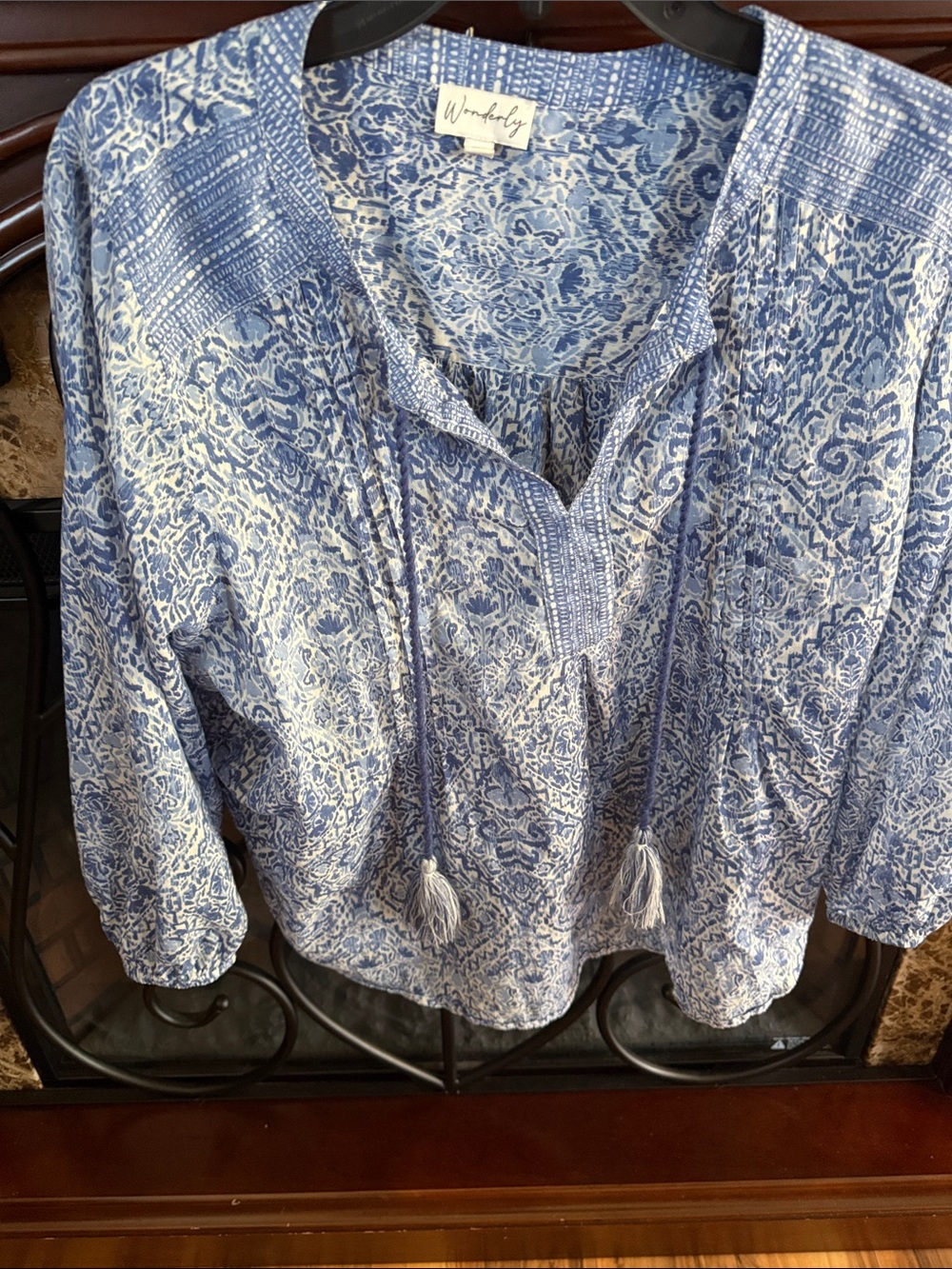 Wonderly Blue and White Floral Tunic